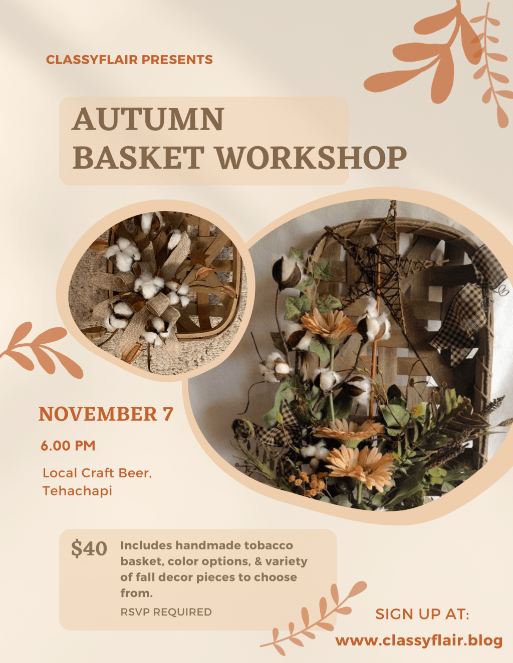 Autumn Basket DIY Workshop – Nov&nbsp;7th