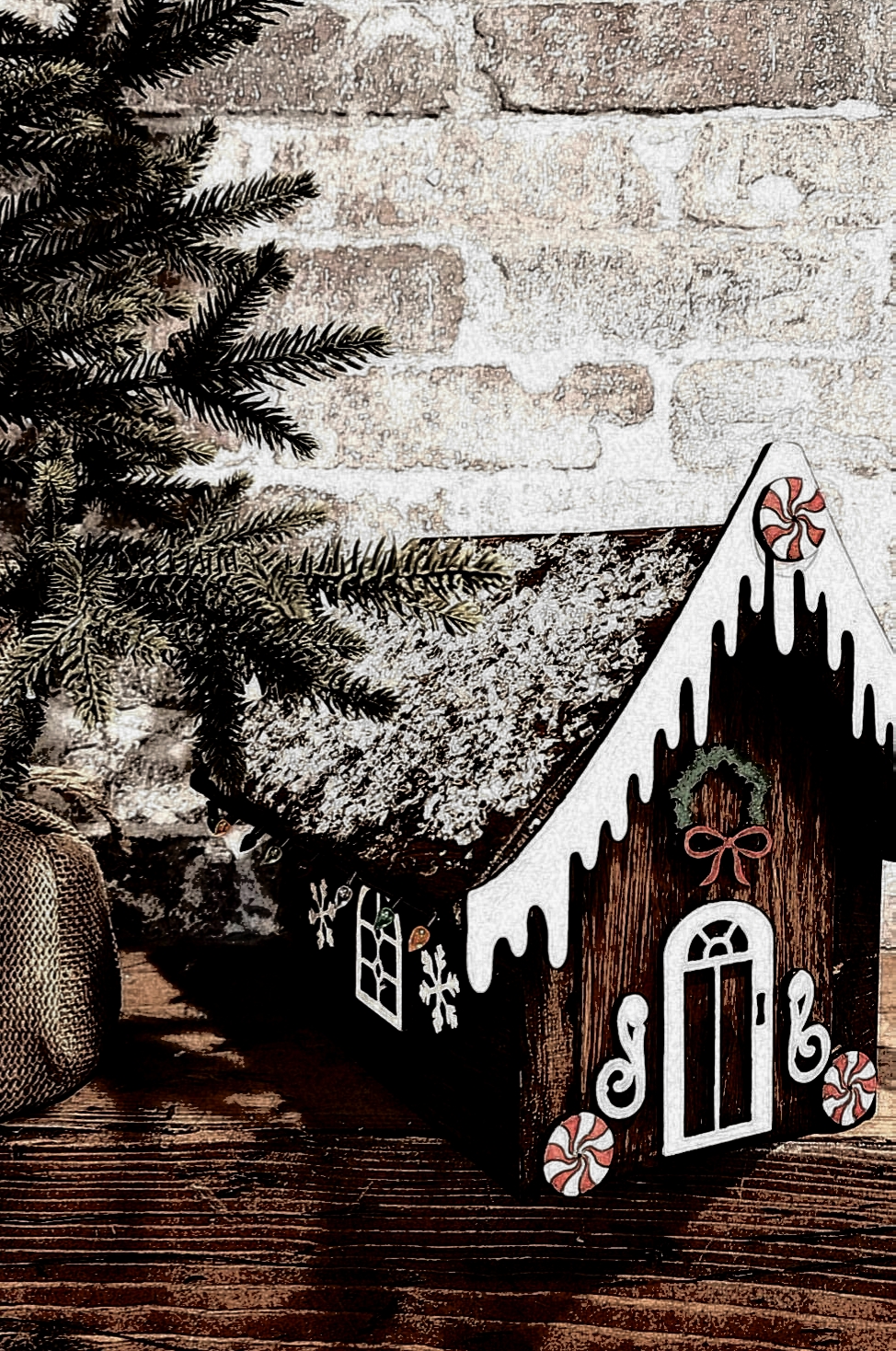 Oak Wood Gingerbread House –&nbsp;12/14