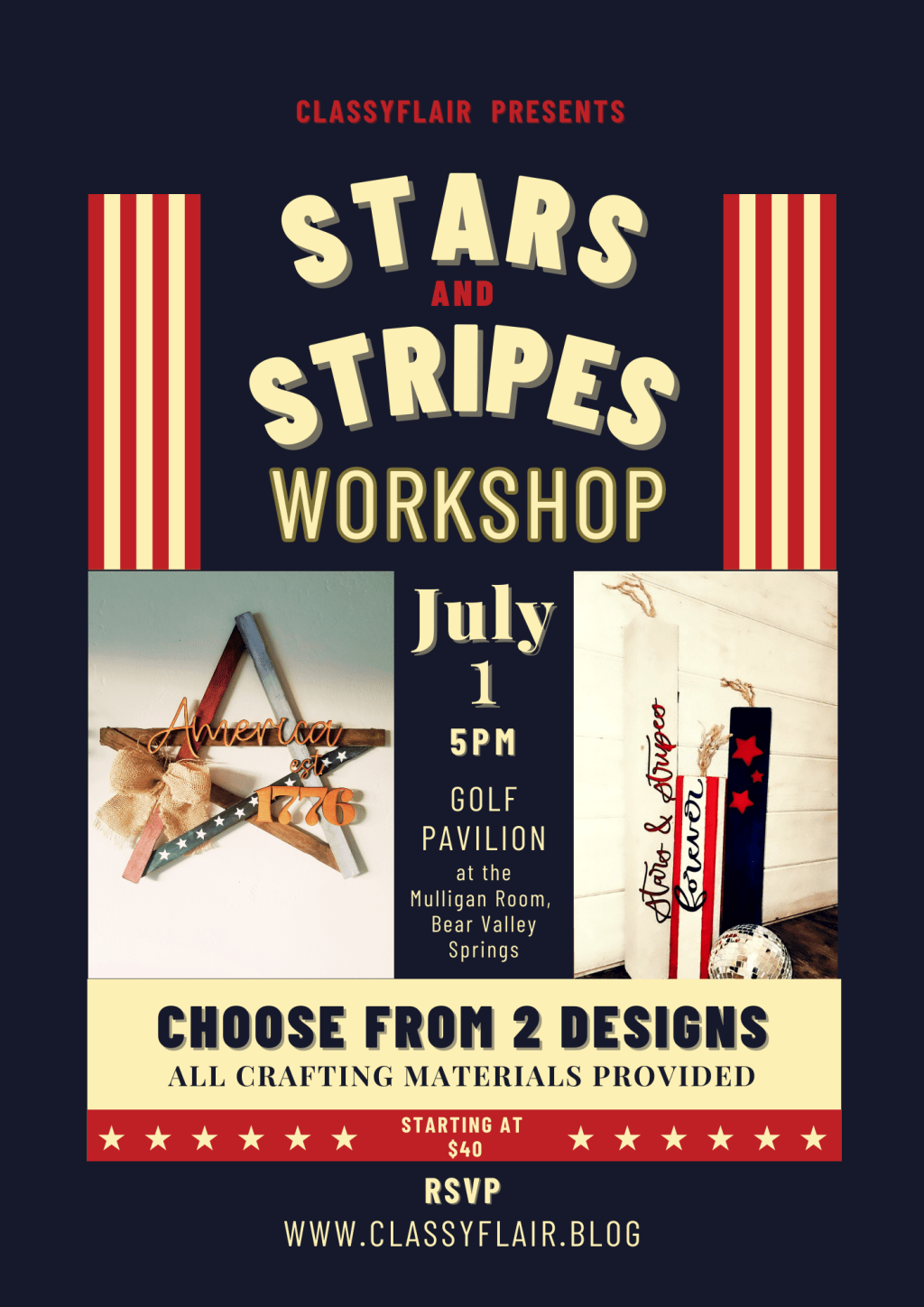 Stars and Stripes DIY workshop July&nbsp;1st
