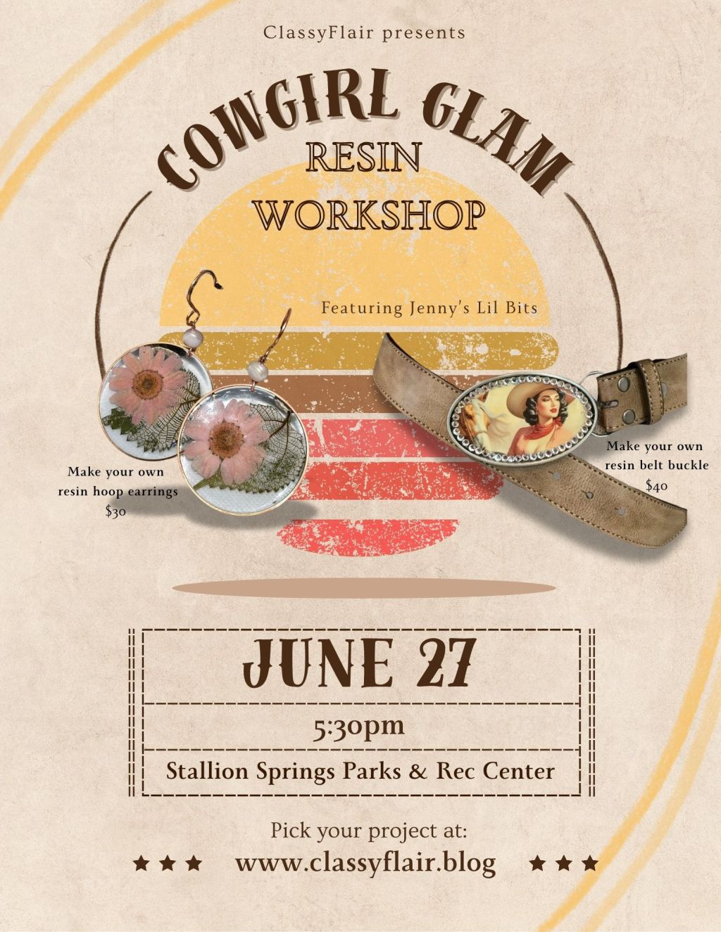 Cowgirl Glam Resin Workshop – June&nbsp;27