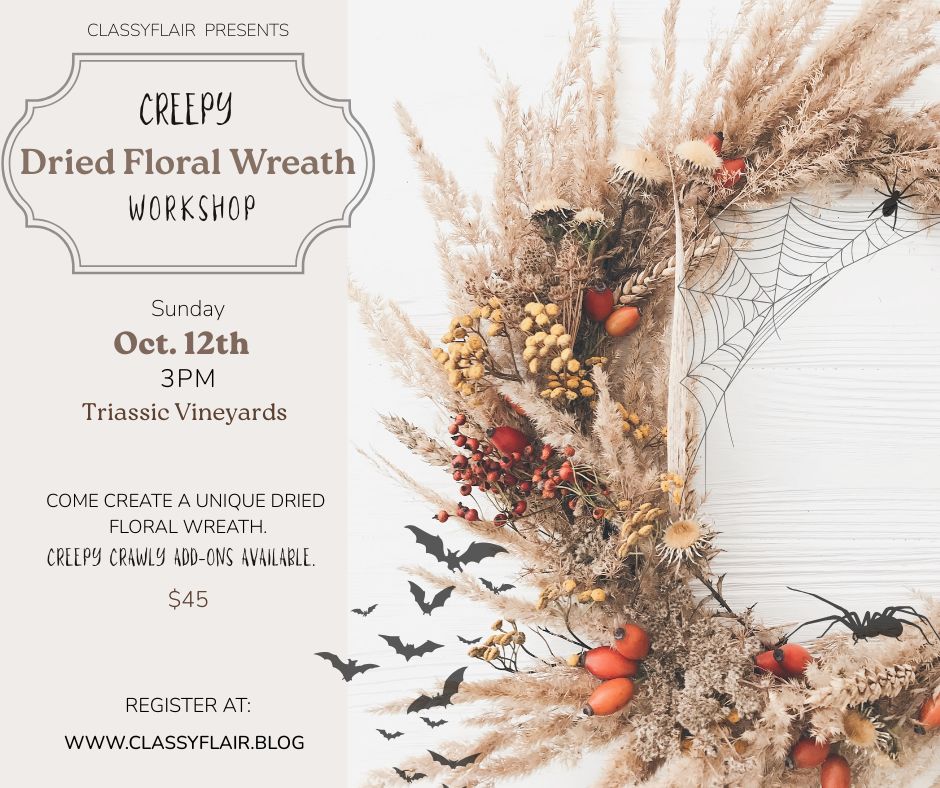 Creepy Dried Floral Wreath workshop – Oct.&nbsp;12