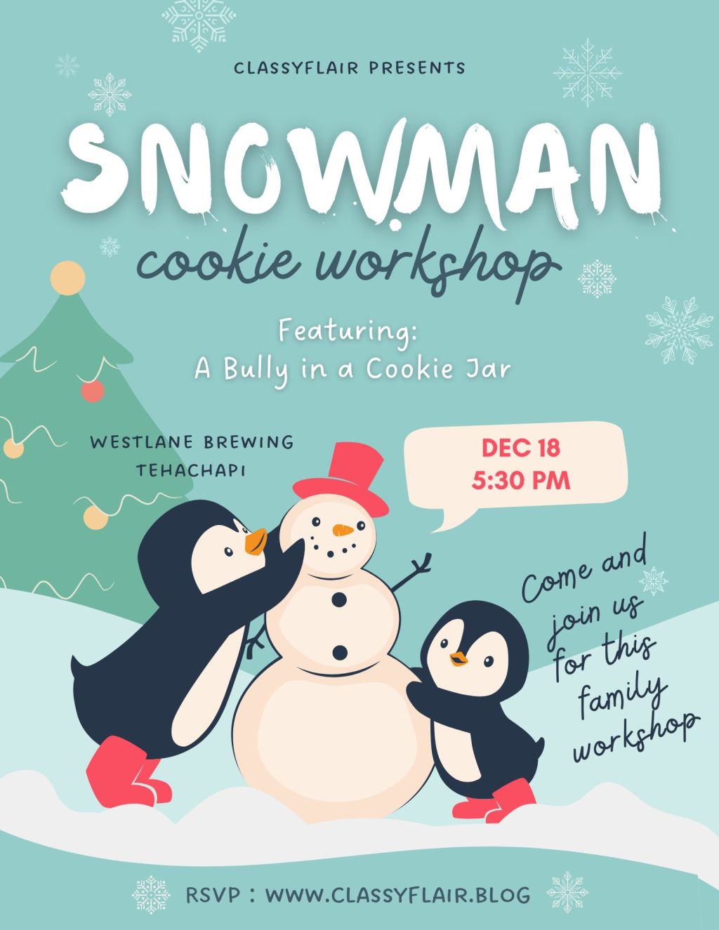 Snowman Cookie decorating workshop – Dec.&nbsp;18